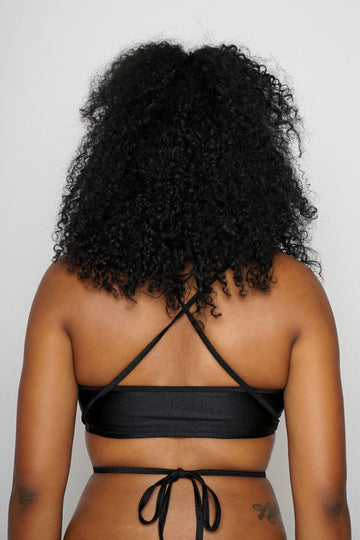 Black Criss Cross Crop Top - The Beauty Cave Boutique